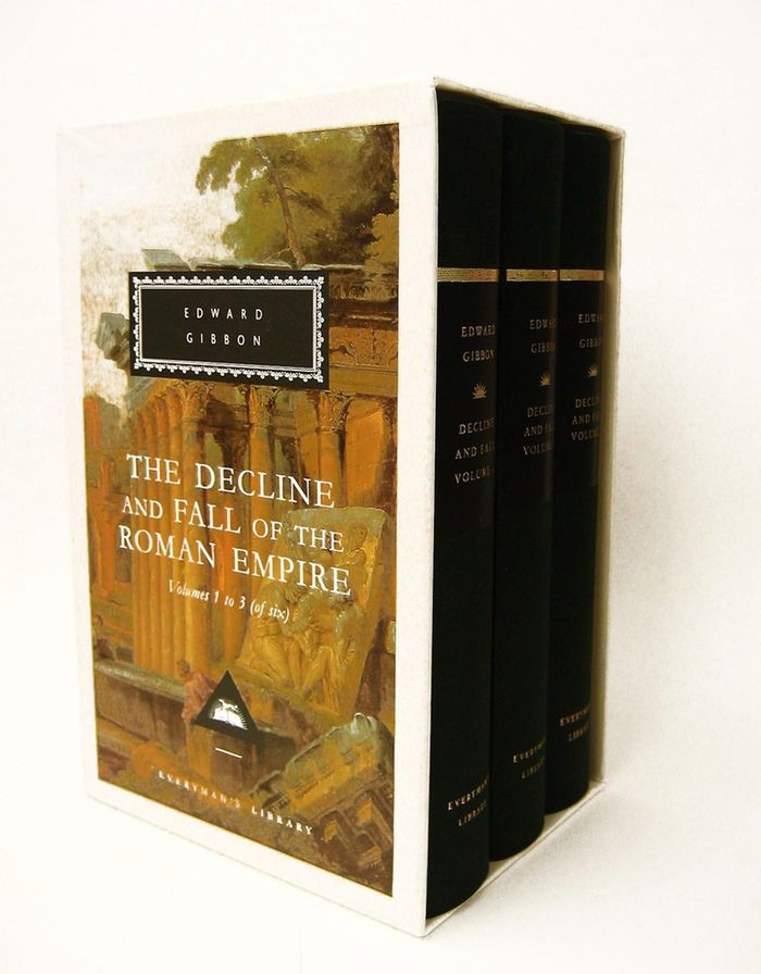 Couverture du livre « THE DECLINE AND FALL OF THE ROMAN EMPIRE, VOLUMES 1 TO 3 (OF SIX)(BOX SET) - INTRODUCTION BY HUGH TR », librairie Les Contes Infusés à Corte