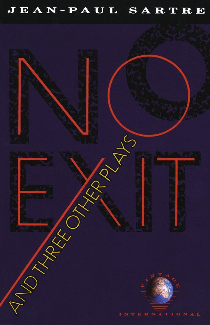 Couverture du livre « VINTAGE INTERNATIONAL - NO EXIT AND THREE OTHER PLAYS » de Jean-Paul Sartre, librairie Les Contes Infusés à Corte