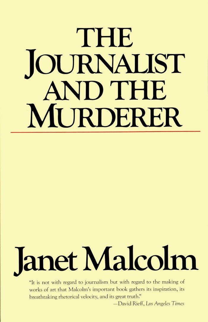 Couverture du livre « THE JOURNALIST AND THE MURDERER » de Janet Malcolm, librairie Les Contes Infusés à Corte