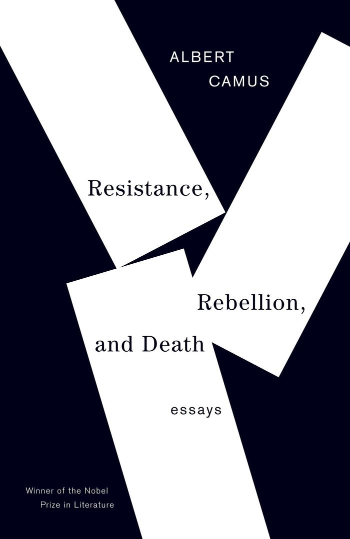 Couverture du livre « VINTAGE INTERNATIONAL - RESISTANCE, REBELLION, AND DEATH - ESSAYS » de Albert Camus, librairie Les Contes Infusés à Corte