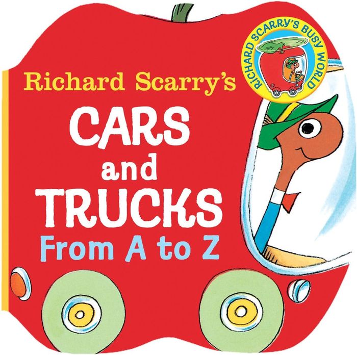 Couverture du livre « RICHARD SCARRY'S CARS AND TRUCKS FROM A TO Z /ANGLAIS », librairie Les Contes Infusés à Corte