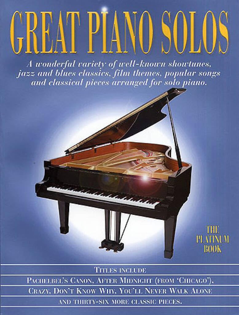 Couverture du livre « GREAT PIANO SOLOS - THE PLATINUM BOOK PIANO », librairie Les Contes Infusés à Corte