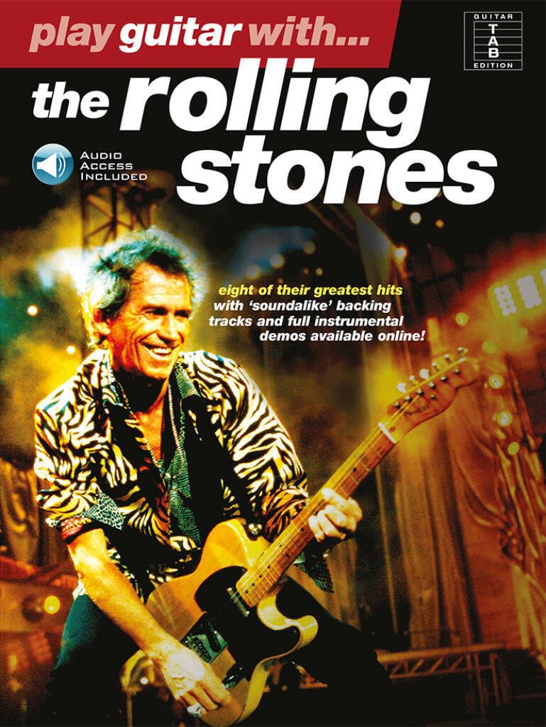 Couverture du livre « PLAY GUITAR WITH... THE ROLLING STONES  -  RECUEIL + CD -  GUITAR [TAB], WITH CHORD SYMBOLS » de Stones Rolling, The, librairie Les Contes Infusés à Corte