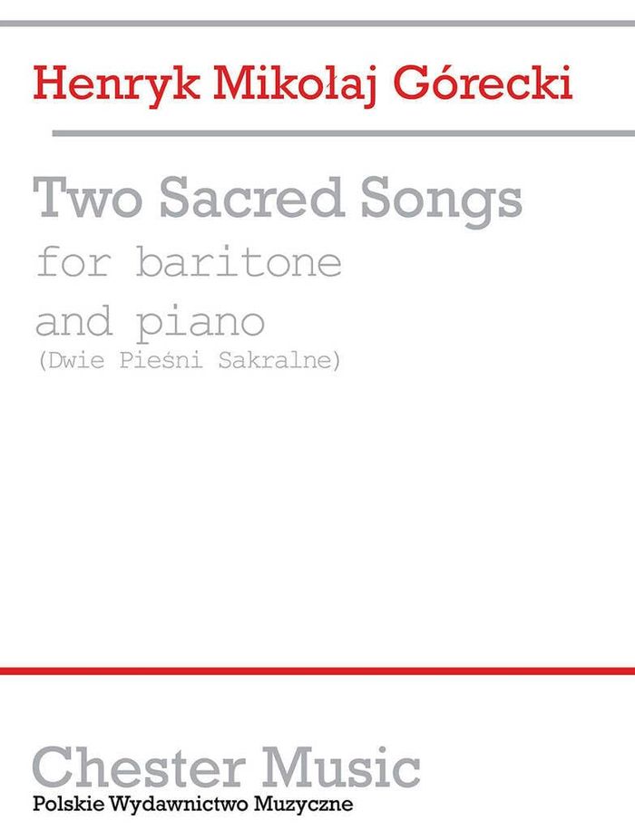 Couverture du livre « H. M. GORECKI: TWO SACRED SONGS » de Gorecki, Miko Henryk, librairie Les Contes Infusés à Corte
