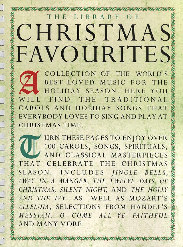 Couverture du livre « THE LIBRARY OF CHRISTMAS FAVOURITES PIANO, VOIX, GUITARE » de Auteurs Divers, librairie Les Contes Infusés à Corte