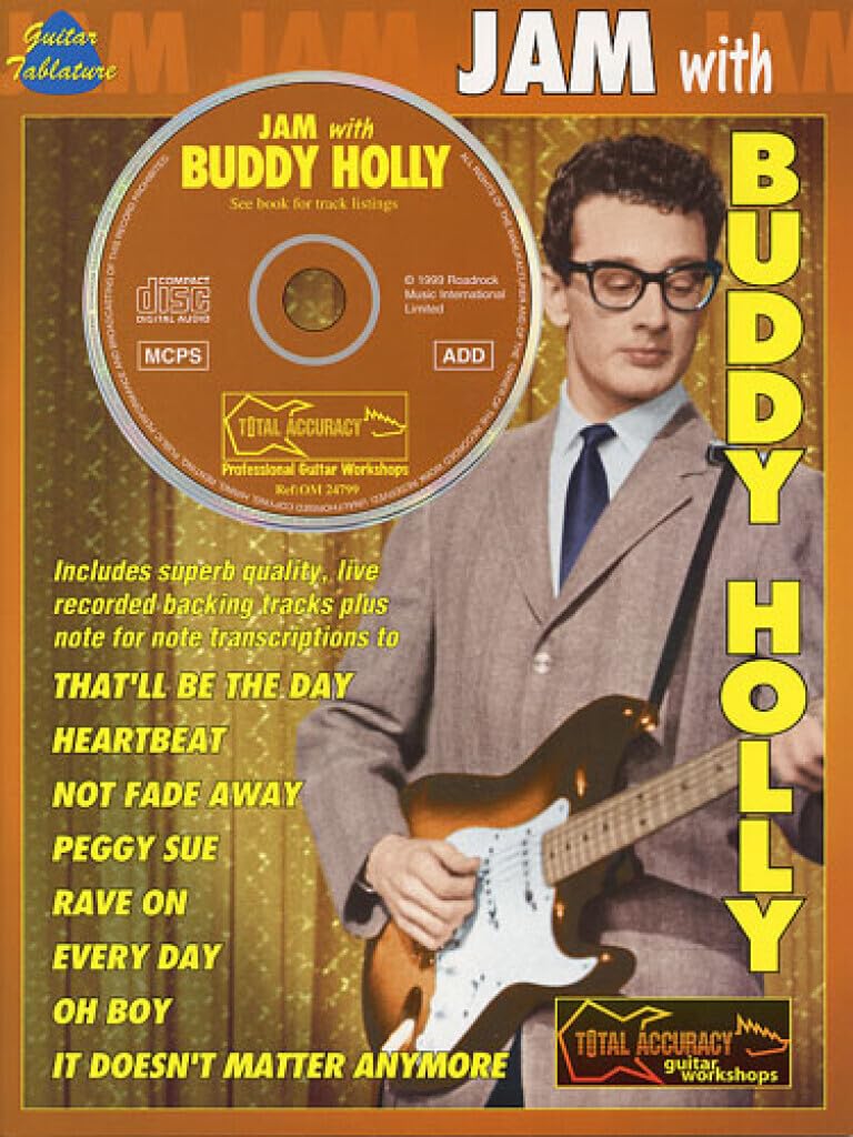 Couverture du livre « JAM WITH BUDDY HOLLY GUITARE+CD » de Holly, (artist Buddy, librairie Les Contes Infusés à Corte