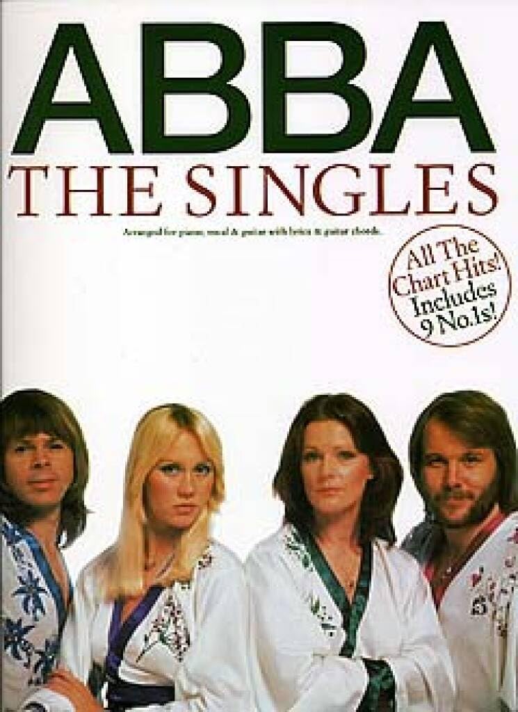 Couverture du livre « ABBA - THE SINGLES - PIANO, VOIX, GUITARE - RECUEIL » de Abba, librairie Les Contes Infusés à Corte