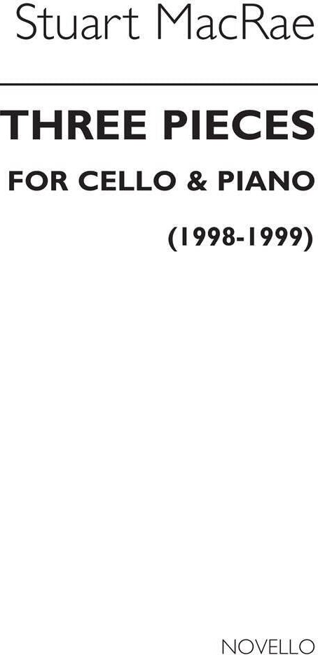 Couverture du livre « STUART MACRAE: THREE PIECES FOR CELLO AND PIANO » de Macrae, (arti Stuart, librairie Les Contes Infusés à Corte
