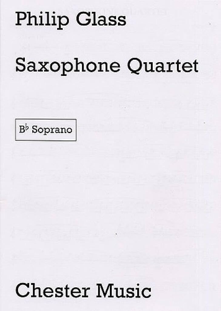 Couverture du livre « PHILIP GLASS: SAXOPHONE QUARTET (PARTS) » de Glass, (compo Philip, librairie Les Contes Infusés à Corte