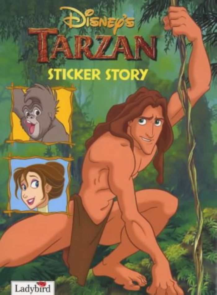 Couverture du livre « TARZAN STICKER STORY » de Walt Disney, librairie Les Contes Infusés à Corte