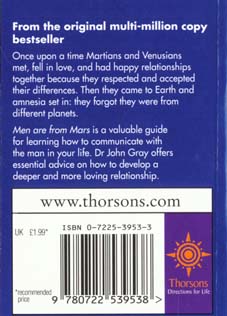Quatrième de couverture de « MEN ARE FROM MARS »