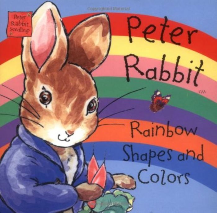Couverture du livre « PETER RABBIT SEEDLINGS - US RAINBOW SHAPES AND COLORS » de Beatrix Potter, librairie Les Contes Infusés à Corte