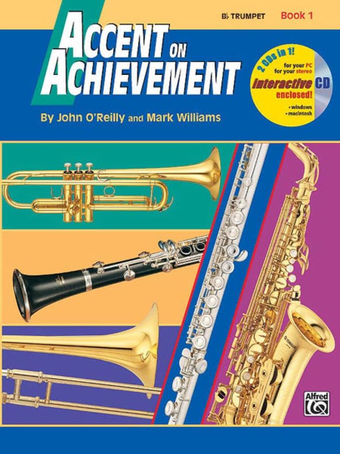 Couverture du livre « ACCENT ON ACHIEVEMENT: B FLAT TRUMPET BOOK 1 TROMPETTE+CD », librairie Les Contes Infusés à Corte