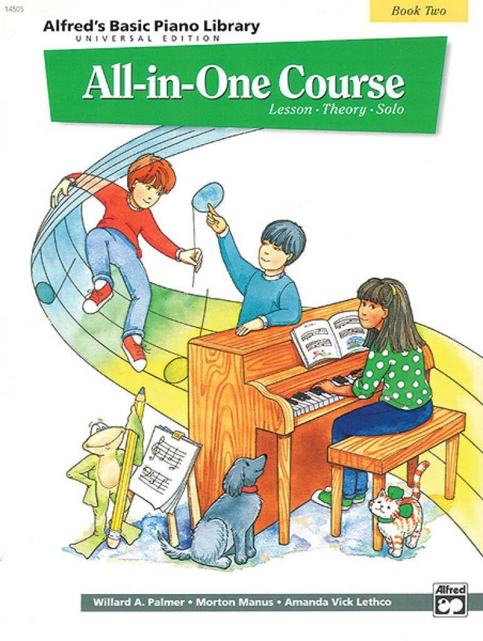 Couverture du livre « ALFRED'S BASIC PIANO LIBRARY: ALL-IN-ONE COURSE BOOK TWO PIANO » de Palmer, A. Willard, librairie Les Contes Infusés à Corte