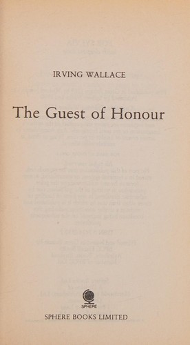 Couverture du livre « THE GUEST OF HONOUR » de Irving Wallace, librairie Les Contes Infusés à Corte