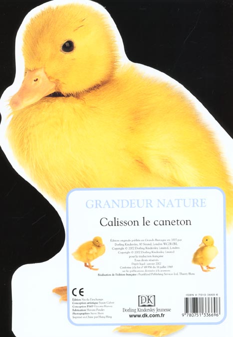 Quatrième de couverture de « CALISSON LE CANETON »