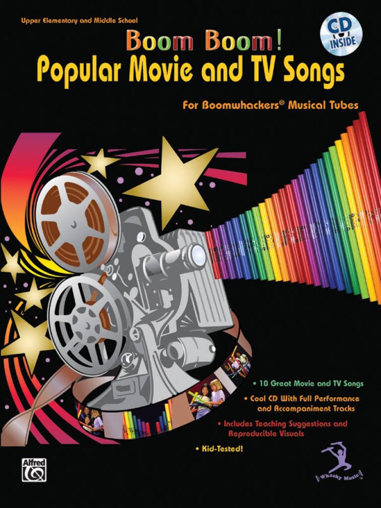 Couverture du livre « BOOM BOOM! POPULAR MOVIE AND TV SONGS - RECUEIL + SUPPORT AUDIO » de Giese Gayle, librairie Les Contes Infusés à Corte