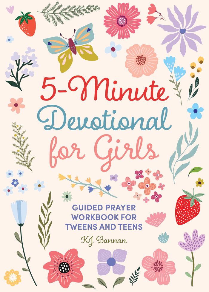 Couverture du livre « 5-MINUTE DEVOTIONAL FOR GIRLS - GUIDED PRAYER WORKBOOK FOR TWEENS AND TEENS », librairie Les Contes Infusés à Corte