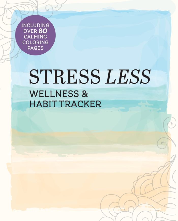 Couverture du livre « STRESS LESS WELLNESS & HABIT TRACKER - INCLUDING OVER 80 CALMING COLORING PAGES » de Editors Of Chartwell, librairie Les Contes Infusés à Corte