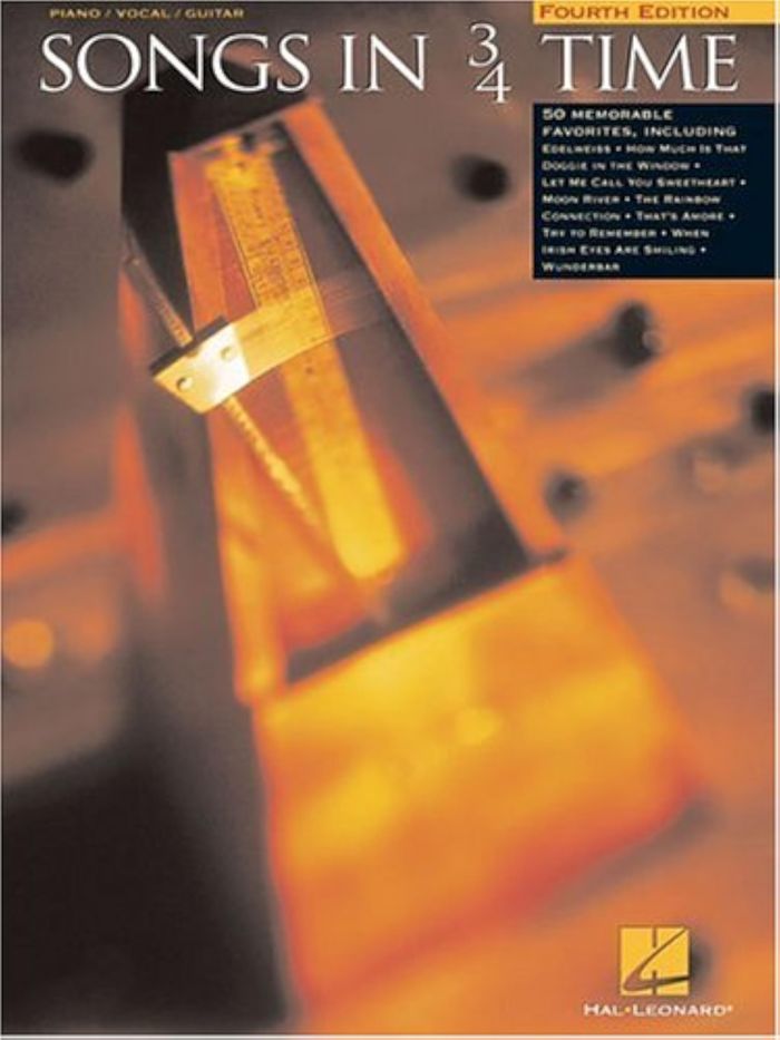 Couverture du livre « SONGS IN 3/4 TIME - 4TH EDITION PIANO, VOIX, GUITARE » de Auteurs Divers, librairie Les Contes Infusés à Corte