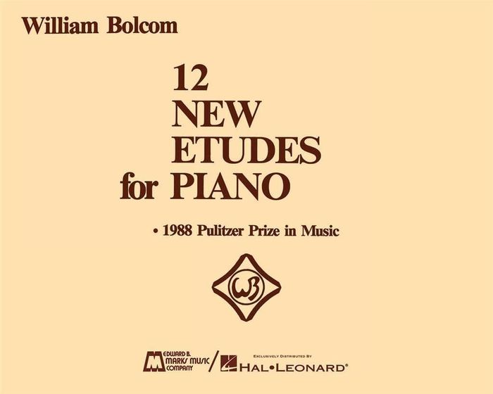 Couverture du livre « 12 NEW ETUDES FOR PIANO PIANO » de Bolcom William, librairie Les Contes Infusés à Corte