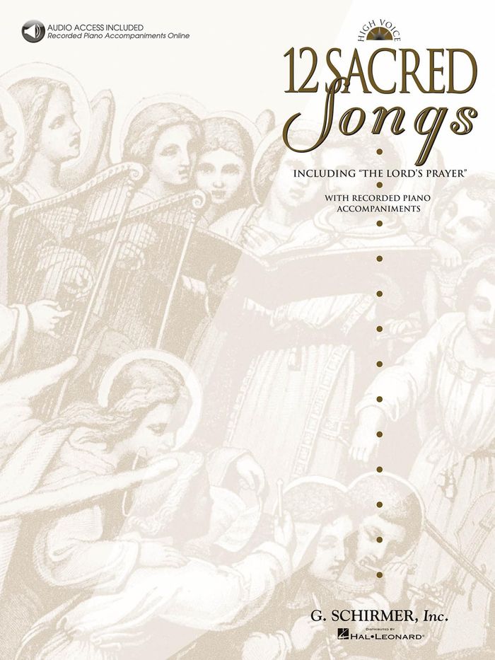 Couverture du livre « 12 SACRED SONGS - HIGH VOICE +CD » de Auteurs Divers, librairie Les Contes Infusés à Corte