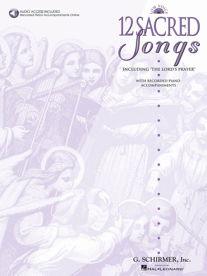 Couverture du livre « 12 SACRED SONGS - LOW VOICE +CD » de Auteurs Divers, librairie Les Contes Infusés à Corte
