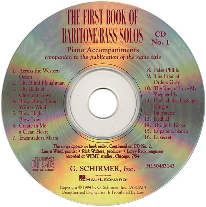 Couverture du livre « THE FIRST BOOK OF BARITONE/BASS SOLOS (CD ONLY) CD » de Auteurs Divers, librairie Les Contes Infusés à Corte