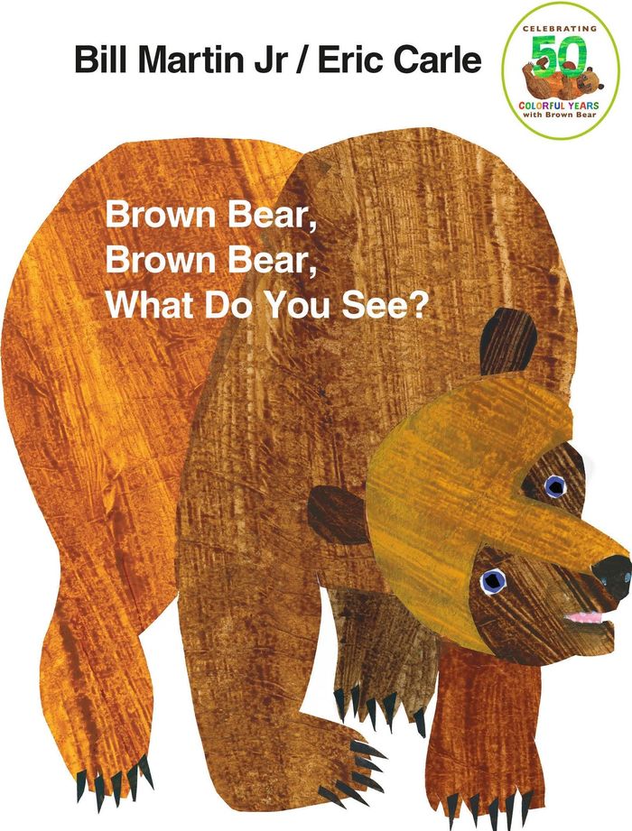 Couverture du livre « BROWN BEAR AND FRIENDS - BROWN BEAR, BROWN BEAR, WHAT DO YOU SEE? - 50TH ANNIVERSARY EDITION » de Jr/carle Martin, librairie Les Contes Infusés à Corte
