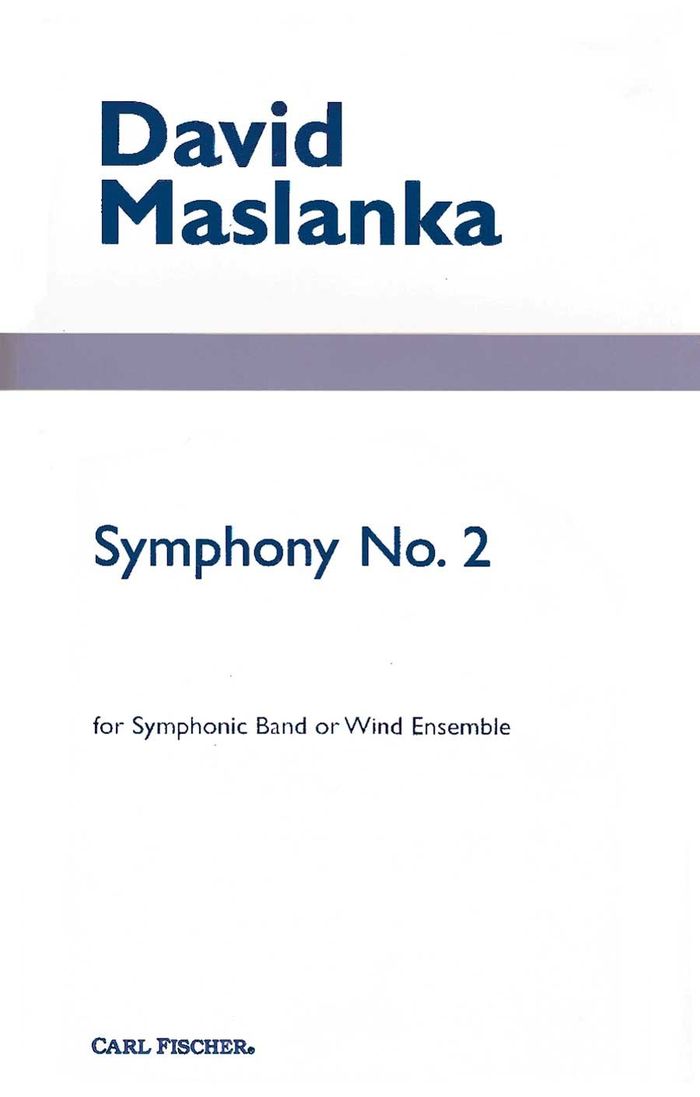Couverture du livre « SYMPHONY #2 CONCERT BAND/HARMONIE/FANFARE » de Maslanka David, librairie Les Contes Infusés à Corte