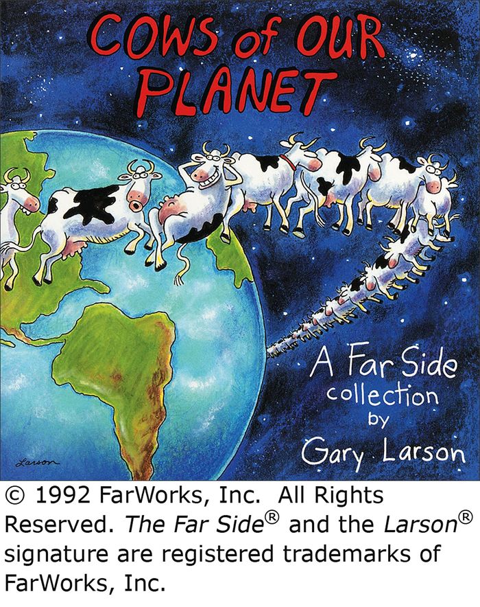 Couverture du livre « COWS OF OUR PLANET » de Larson, Gary, librairie Les Contes Infusés à Corte