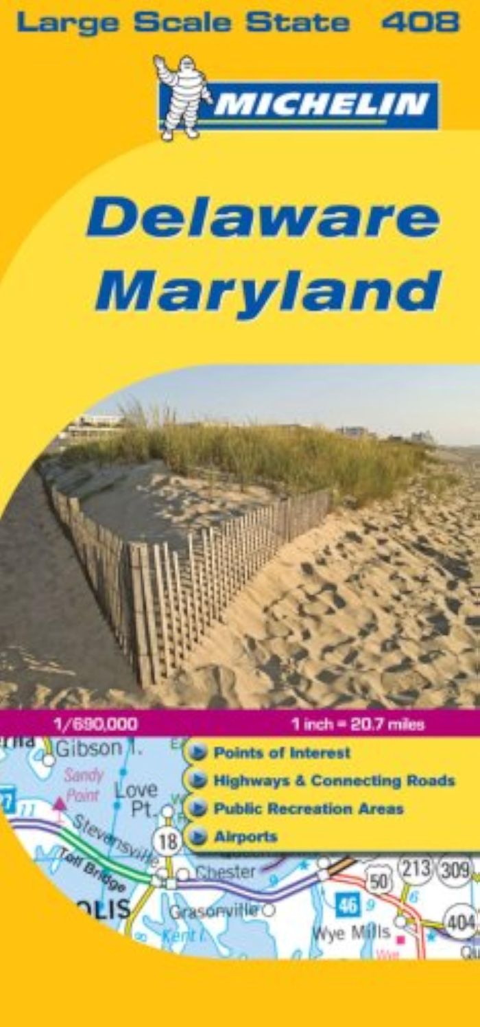 Couverture du livre « CARTE US DELAWARE/MARYLAND » de Xxx, librairie Les Contes Infusés à Corte