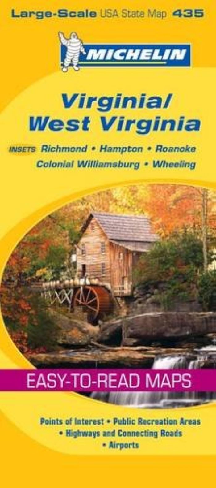 Couverture du livre « CARTE US VIRGINIA/WEST VIRGINIA » de Xxx, librairie Les Contes Infusés à Corte
