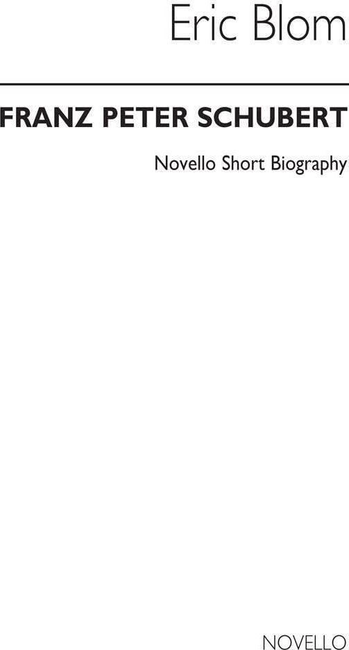 Couverture du livre « SCHUBERT: NOVELLO SHORT BIOGRAPHY BIOGRAPHIE », librairie Les Contes Infusés à Corte