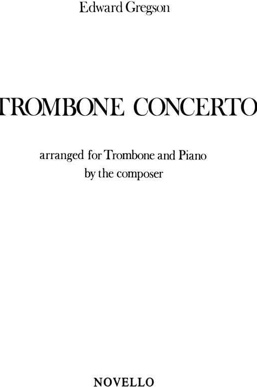 Couverture du livre « EDWARD GREGSON: CONCERTO FOR TROMBONE » de Gregson, (art Edward, librairie Les Contes Infusés à Corte