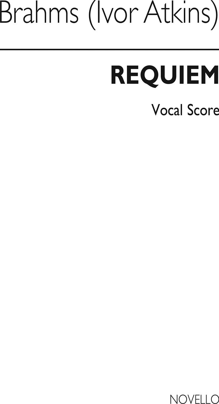 Couverture du livre « JOHANNES BRAHMS: REQUIEM OP.45 (NOVELLO VOCAL SCORE) CHANT » de Brahms, (co Johannes, librairie Les Contes Infusés à Corte