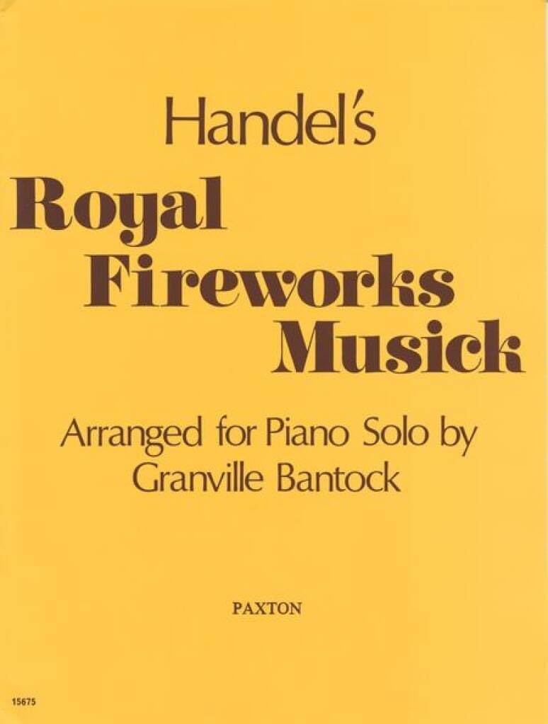 Couverture du livre « G.F. HANDEL: ROYAL FIREWORKS MUSIC PIANO », librairie Les Contes Infusés à Corte