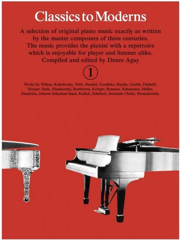 Couverture du livre « DENES AGAY : CLASSICS TO MODERNS 1 - PIANO » de Auteurs Divers, librairie Les Contes Infusés à Corte