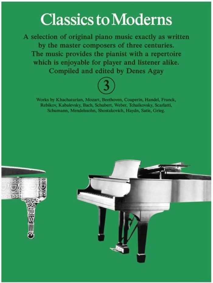 Couverture du livre « DENES AGAY : CLASSICS TO MODERNS 3 - PIANO » de Agay, (editor) Denes, librairie Les Contes Infusés à Corte