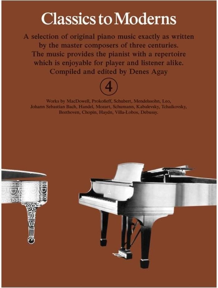 Couverture du livre « DENES AGAY : CLASSICS TO MODERNS 4 - PIANO » de Agay, (editor) Denes, librairie Les Contes Infusés à Corte