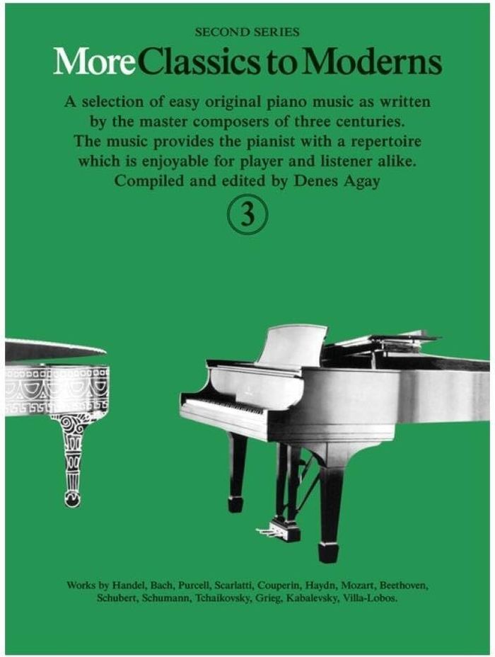 Couverture du livre « DENES AGAY : MORE CLASSICS TO MODERNS 3 - PIANO » de Agay Denes, librairie Les Contes Infusés à Corte