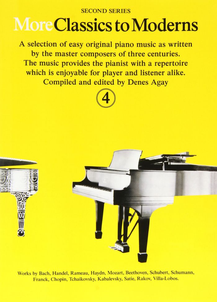 Couverture du livre « DENES AGAY : MORE CLASSICS TO MODERNS 4 - PIANO » de Agay Denes, librairie Les Contes Infusés à Corte
