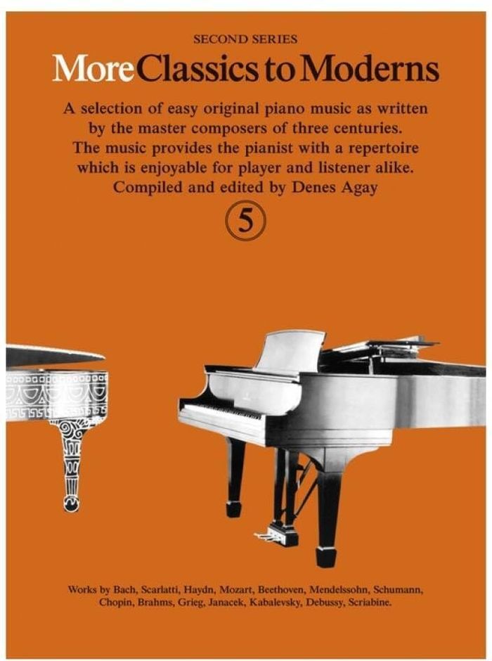 Couverture du livre « DENES AGAY : MORE CLASSICS TO MODERNS 5 - PIANO » de Agay Denes, librairie Les Contes Infusés à Corte