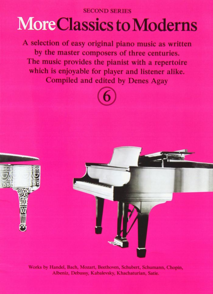 Couverture du livre « DENES AGAY : MORE CLASSICS TO MODERNS 6 - PIANO » de Agay Denes, librairie Les Contes Infusés à Corte
