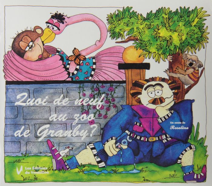 Couverture du livre « QUOI DE NEUF AU ZOO DE GRANDBY » de Roseline, librairie Les Contes Infusés à Corte