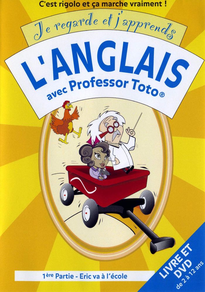 Couverture du livre « ANGLAIS AVEC PROF TOTO - DVD NIV 1 JE REGARDE ET J'APPRENDS » de Francois Thibaut, librairie Les Contes Infusés à Corte