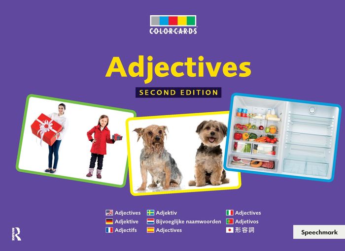 Couverture du livre « ADJECTIVES: COLORCARDS », librairie Les Contes Infusés à Corte