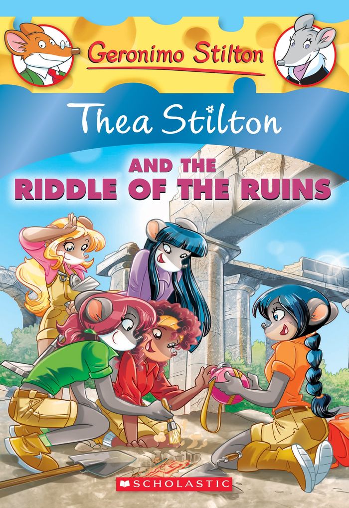 Couverture du livre « THEA STILTON AND THE RIDDLE OF THE RUINS », librairie Les Contes Infusés à Corte