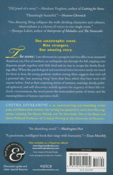 Quatrième de couverture de « ONE AMAZING THING »