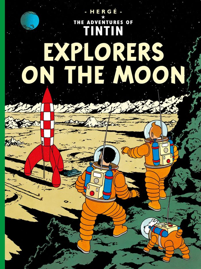 Couverture du livre « THE ADVENTURES OF TINTIN - EXPLORERS ON THE MOON » de Herge, librairie Les Contes Infusés à Corte